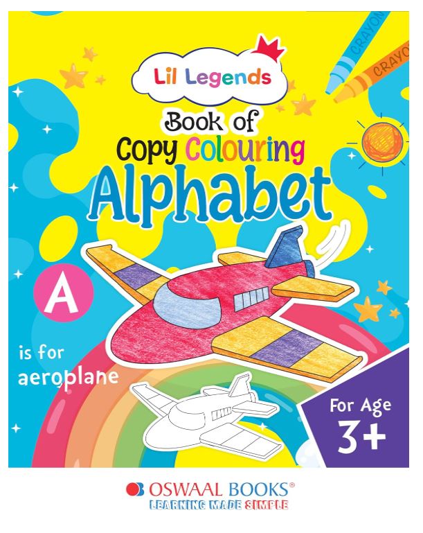 Oswaal Lil Legends Book of Copy Colouring for kids,To Learn About English Alphabet, Age 3 +